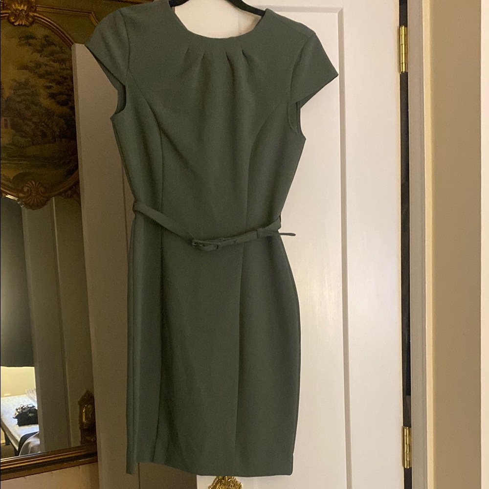 H&M Green Sheath Mini Dress Crew Neck